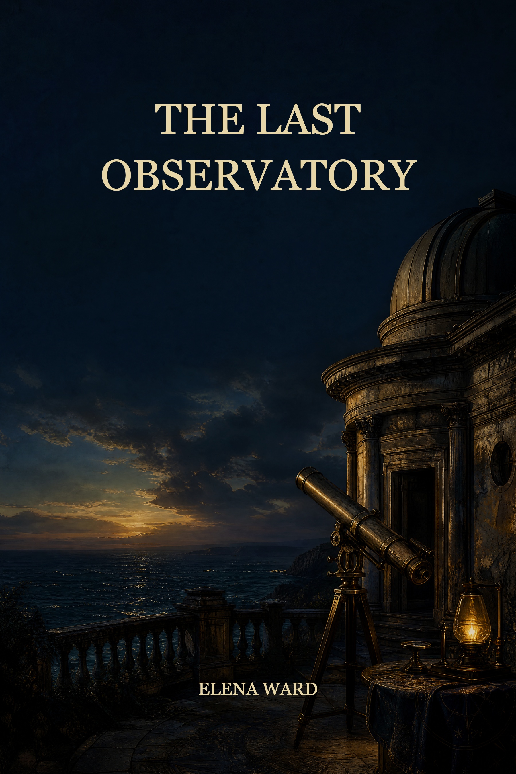 The Last Observatory front cover exported from our studio with editable title and author